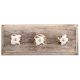 Brown Hibiscus Flower Ceramic Wooden Hooks